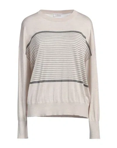 Brunello Cucinelli Woman Sweater Beige Size M Cashmere, Silk, Viscose, Polyester