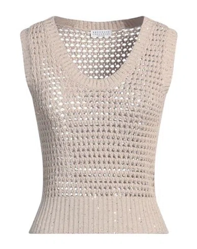 Brunello Cucinelli Woman Sweater Beige Size Xxl Cotton, Polyester
