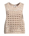 Brunello Cucinelli Woman Sweater Beige Size M Jute, Cotton, Polyamide