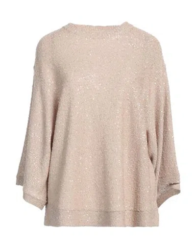 Brunello Cucinelli Woman Sweater Beige Size M Linen, Cashmere, Silk, Polyester