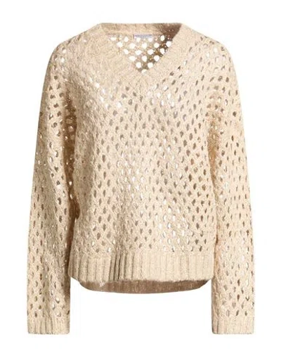 Brunello Cucinelli Woman Sweater Beige Size M Silk, Linen, Polyamide, Polyester
