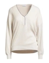 Brunello Cucinelli Woman Sweater Beige Size Xl Cotton, Ecobrass In Neutral