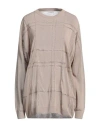 Brunello Cucinelli Woman Sweater Beige Size Xl Linen, Polyamide