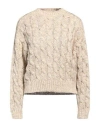 Brunello Cucinelli Woman Sweater Beige Size Xl Silk, Linen, Polyamide, Polyester In Beige