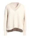 Brunello Cucinelli Woman Sweater Beige Size S Cashmere, Synthetic Fibers, Mohair Wool, Metallic Fibe