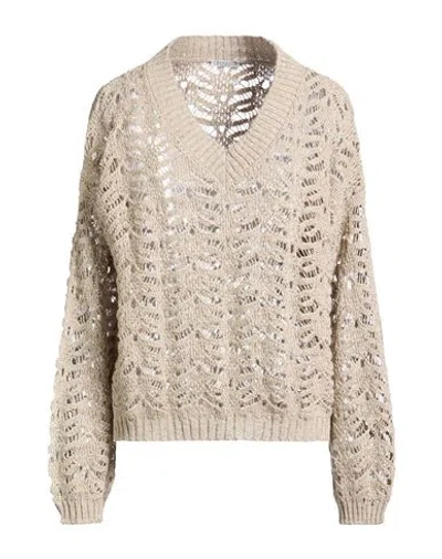 Brunello Cucinelli Sequin-embellished Crochet-knit Linen-blend Sweater In Brown