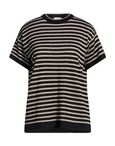 Brunello Cucinelli Woman Sweater Black Size M Virgin Wool, Cashmere, Viscose, Metallic Polyester