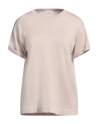 Brunello Cucinelli Woman Sweater Blush Size Xxl Cashmere, Silk, Polyamide, Metallic Polyester In Pink