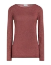 Brunello Cucinelli Woman Sweater Brick Size Xxs Cashmere, Silk, Polyamide, Metallic Polyester In Red