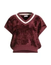 Brunello Cucinelli Woman Sweater Burgundy Size M Viscose, Polyamide, Polyester In Burgundy