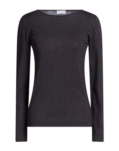 Brunello Cucinelli Woman Sweater Charcoal Size M Cashmere, Silk, Polyamide, Metallic Polyester In Black
