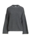 Brunello Cucinelli Woman Sweater Charcoal Size M Cotton, Ecobrass In Gray