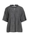 Brunello Cucinelli Woman Sweater Charcoal Size M Virgin Wool, Brass, Cotton, Elastane, Mohair Wool In Gray