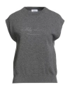 Brunello Cucinelli Woman Sweater Charcoal Size M Virgin Wool, Cashmere, Silk In Gray