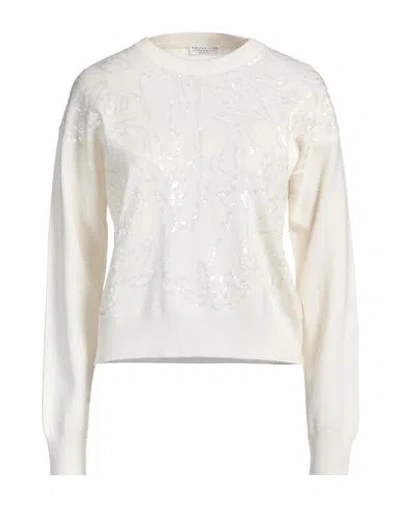 Brunello Cucinelli Sequin-embellished Crew-neck Jumper In White