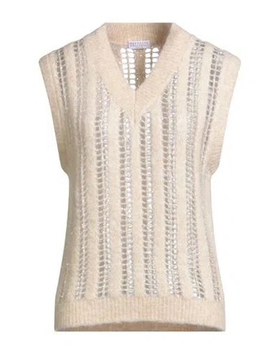Brunello Cucinelli Woman Sweater Cream Size S Wool, Mohair Wool, Polyester, Polyamide In Neutral