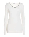 Brunello Cucinelli Woman Sweater Cream Size Xl Cashmere, Silk In White