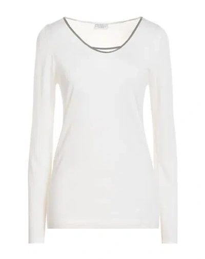 Brunello Cucinelli Woman Sweater Cream Size Xl Cashmere, Silk In White