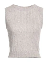 Brunello Cucinelli Woman Sweater Dove Grey Size M Linen, Nylon, Polyester