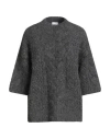 Brunello Cucinelli Woman Sweater Grey Size L Alpaca Wool, Polyamide, Wool, Brass In Gray