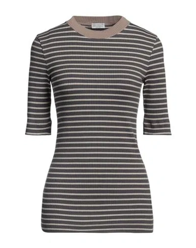 Brunello Cucinelli Woman Sweater Grey Size M Cotton, Elastane, Brass