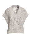 Brunello Cucinelli 3d Diamond Net Grey Silk Vest In Gray