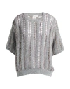 Brunello Cucinelli Woman Sweater Grey Size M Wool, Mohair Wool