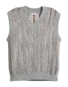 Brunello Cucinelli Sparkling Beige Cashmere Wool Vest In Gray