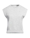 Brunello Cucinelli Bead-embellished Cashmere Top In Grey