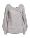 Brunello Cucinelli Woman Sweater Grey Size Xl Mohair Wool, Alpaca Wool, Polyamide, Viscose, Polyeste