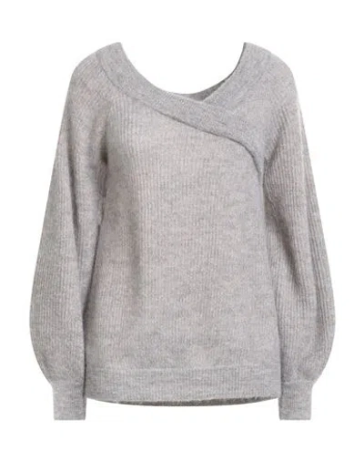 Brunello Cucinelli Woman Sweater Grey Size Xl Mohair Wool, Alpaca Wool, Polyamide, Viscose, Polyeste
