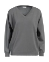 Brunello Cucinelli Woman Sweater Grey Size Xxl Cashmere, Brass, Acetate, Silk In Grey