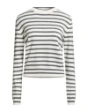 Brunello Cucinelli Cashmere Blend Striped Sweater With Paillette Detail In White