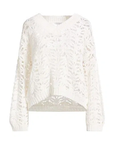 Brunello Cucinelli Woman Sweater Ivory Size Xxl Linen, Polyester, Silk In White