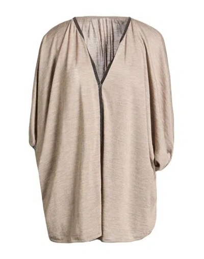 Brunello Cucinelli Woman Sweater Khaki Size M Cashmere, Silk, Brass In Neutral