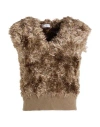 Brunello Cucinelli Woman Sweater Khaki Size M Viscose, Polyester, Polyamide In Brown