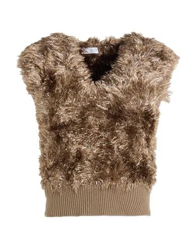 Brunello Cucinelli Woman Sweater Khaki Size M Viscose, Polyester, Polyamide In Brown