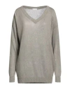 Brunello Cucinelli Woman Sweater Khaki Size S Linen, Silk, Polyamide In Beige