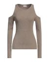 Brunello Cucinelli Woman Sweater Khaki Size M Cashmere, Viscose, Polyester In Beige