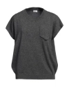 Brunello Cucinelli Woman Sweater Lead Size L Cashmere, Brass In Grey