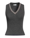 Brunello Cucinelli Woman Sweater Lead Size S Cashmere, Viscose, Polyester, Silk In Grey