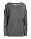 Brunello Cucinelli Woman Sweater Lead Size M Cashmere, Silk, Hemp, Brass In Grey
