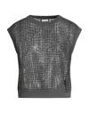 Brunello Cucinelli Woman Sweater Lead Size L Polyester In Grey