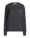 Brunello Cucinelli Woman Sweater Lead Size S Cashmere, Polyester In Grey