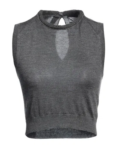 Brunello Cucinelli Woman Sweater Lead Size Xs Cashmere, Silk, Brass, Wool, Mohair Wool In Grey