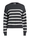 Brunello Cucinelli Bead-embellished Striped Cashmere Sweater In Grey