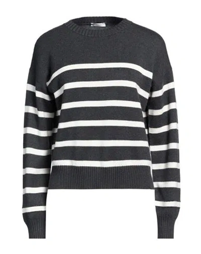 Brunello Cucinelli Bead-embellished Striped Cashmere Sweater In Grey
