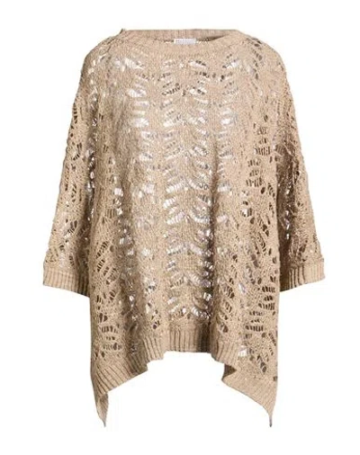 Brunello Cucinelli Woman Sweater Light Brown Size M Linen, Polyester, Silk