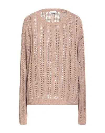 Brunello Cucinelli Woman Sweater Light Brown Size Xl Linen, Cotton, Silk, Polyamide In Neutral