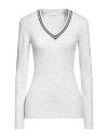 Brunello Cucinelli Woman Sweater Light Grey Size 3xl Cashmere, Viscose, Polyester In Grey